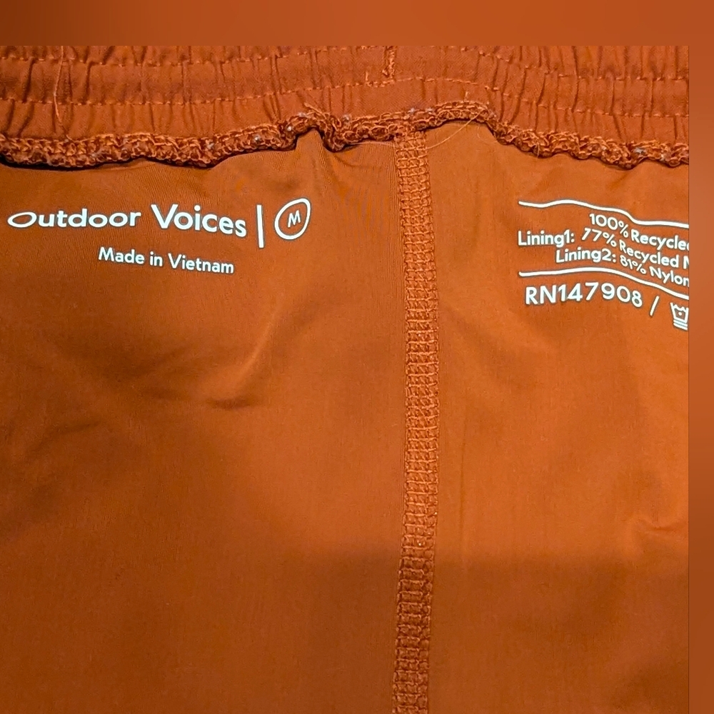 Outdoor Voices Rust Orange Athletic Shorts - Picture 2 of 5